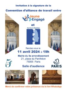 Signature de la convention d'alliance de travail entre Jeunes et engagés et TPLR